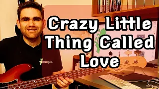 How To Play Crazy Little Thing Called Love On The Bass Guitar