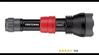 Unboxing the Craftsman CMXLFB500P LED rechargeable flashlight and power supply