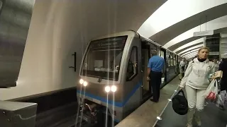 Поездка на метропоезде 81-740.1/741.1 "Русич" по Бутовской линии.