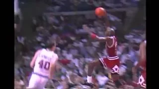 Michael Jordan Dunks on Bill Laimbeer From Near the Free Throw Line