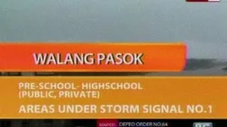 KB: Alamin ang mga walang pasok ngayong araw dahil sa Bagyong Ofel (Oct. 25, 2012)