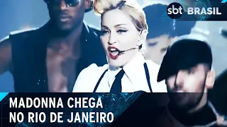 Madonna chegou no rio com 45 baús de roupas e 270 toneladas de equipamentos  | SBT Brasil (29/04/24)