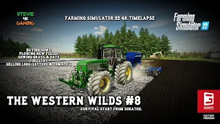 The Western Wilds/#8/Buying Cows/Plowing New Fields/Sowing Grass & oats/FS22 Survival 4K Timelapse