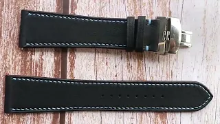 Black Swift Leather Strap For Panerai Radiomir Black Seal Watch