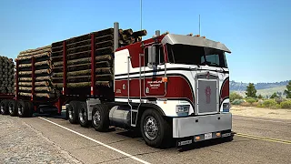 Kenworth K100 - (Heavy Log Hauler) - American Truck Simulator - ATS 4K - Pinga Deloupe Log Trailer