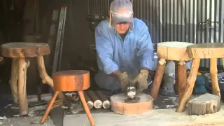 How to Make a Three Legged Log Stool by Mitchell Dillman