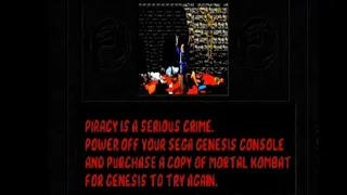 Mortal Kombat (Genesis) anti piracy screen