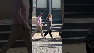 Blake lively and Ryan Reynolds holding hands looking❤️❤️while out for a walk in TriBeCa New York#nyc