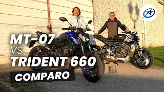 Comparo Yamaha MT 07 et Triumph Trident 660 (2021)