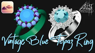 Modeling Vintage Blue Topaz Ring in Nomad Sculpt | Jewelry Design Tutorial