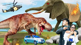 Most Dramatic Hollywood movies (2023)  | T-Rex vs Elephant | Jurassic Park 4 | Dinosaur | Hey Dino