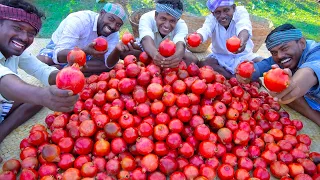 POMEGRANATE JUICE | 100KG Pomegranate Fruits Cutting | Making Fruit Juice in Village | Healthy Drink