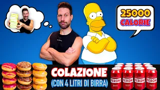 Sono Sopravvissuto alla spaventosa DIETA di HOMER SIMPSON - (25000 Calorie)