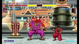 Ultra Street Fighter 2 Evil Ryu New Style mode 1 credit run highest difficulty setting