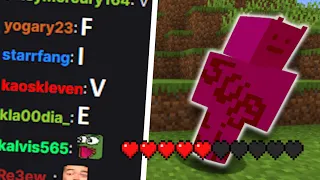 Minecraft, but if chat spells a number I take DAMAGE...