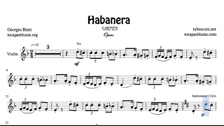 Habanera Carmen (Opera) by Georges Bizet Sheet Music for Violin and Violinists