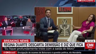 Regina Duarte briga ao vivo com apresentadores da CNN Brasil