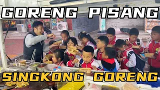 HUJAN2 NEKAT JUAL PISANG DAN SINGKONG GORENG DICHINA,SAMPE DIIKUTI ORANG,ALHAMDULILLAH  SEMUA LUDES