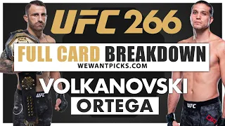 UFC 266: Volkanovski vs. Ortega FULL CARD Predictions | Bets | DraftKings | Monkey Knife Fight