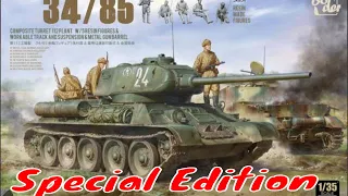 Border Models T-34 /85 w/ 5  Bonus Resin Figures ( Limited Edition Plastic Model Kit )