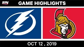 NHL Highlights | Lightning vs Senators - Oct 12th 2019