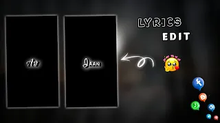 New Viral Black Screen Lyrics Editing Alight Motion | New Trending Text Lyrics Tutorial