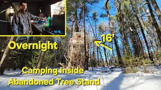 Overnight Camp Inside Abandoned Tree Stand We Found