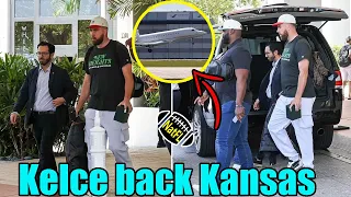 Travis Kelce boarded a plane back Kansas to film New Heights before going to Paris