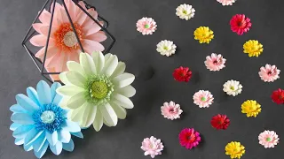 100均メモ用紙で作るガーベラの花の作り方 - DIY How to Make Paper Gerbera Flower