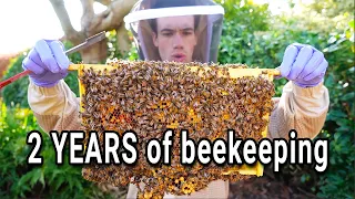 Beekeeping from day 1 to 2 years - WHOLE process from beginner beekeeper to my record honey harvest