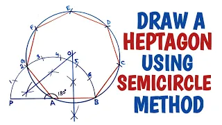 How to construct a heptagon using semicircle method.. [SECOND METHOD]