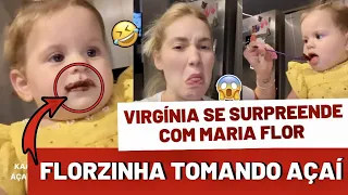 MARIA FLOR TOMA AÇAÍ E VIRGÍNIA REAGE 😱🤣