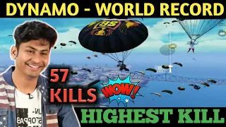 DYNAMO HIGHEST KILL | DYNAMO SOLO VS SQUAD 57 KILLS | PUBG MOBILE HIGHEST KILL WORLD RECORD