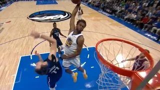 Andrew Wiggins Delivers Monster Driving poster Dunk over Luka Doncic 2022/05/23 PLAYOFF VS DAL Wooo!