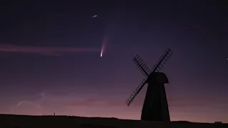 Comet Neowise C2020/F3 and noctilucent clouds 4K timelapse at Beacon Mill