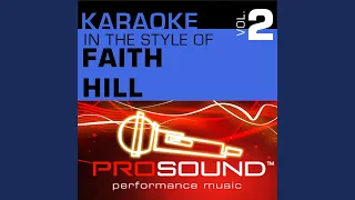 Cry (Karaoke With Background Vocals) (In the style of Faith Hill)