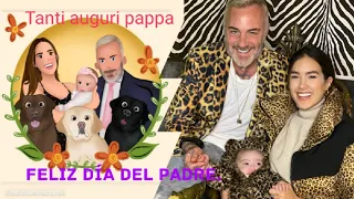 Gianluca Vacchi festeja el día del padre con Sharon  Fonseca y su pequeña Blu. Auguri pappa.