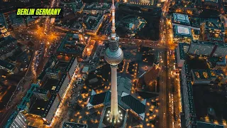 Berlin Germany at Night by Drone - Berlin City Germany Drone Night view