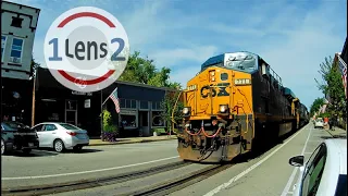 Freight Train Rolls Down Main Street in La Grange, KY