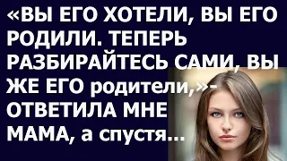 Истории из жизни Вы его хотели, вы его родили  Теперь разбирайтесь сами, вы же