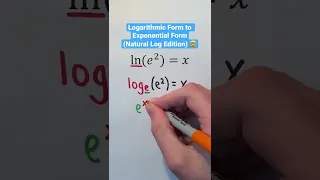 Logarithmic Form to Exponential Form (Natural Log Edition) 🤯 #Shorts #algebra #math #education
