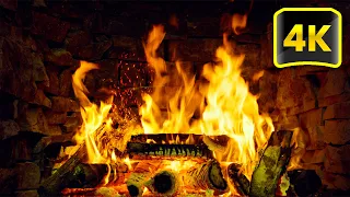 🔥 Perfect Fireplace Burning for Relaxation | 4K Relaxing Fireplace & Crackling Fire Sounds (3 Hours)