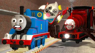 GARTEN OF BANBAN 6: Ride Thomas Train vs Choo Choo Charles and Trains Friends In Garry's Mod!
