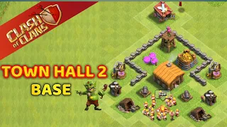 Town hall 2 base 2023||coc|| Hybrid base||Clash of Clans