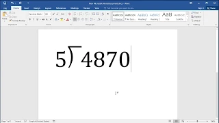 How to insert Long Division sign in Word