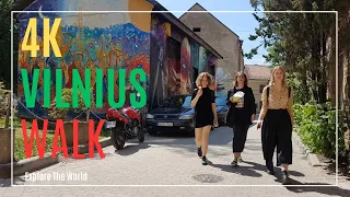 【4K】 Lithuania Vilnius Walk - Užupis, Republic of Uzupis with City Sounds and Captions