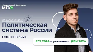 Политическая система России в ЕГЭ и ДВИ 2024