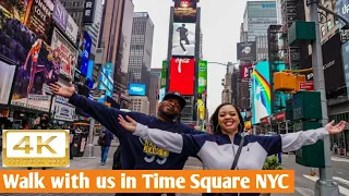 [4K] Walking in Times  Square Tour NEW YORK City Manhattan.