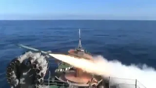 Anti-aircraft missiles and artillery of the Russian Pacific Fleet off the coast of Kamchatka