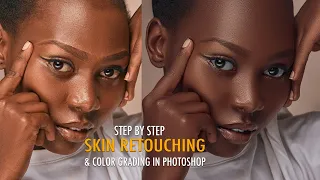 SKIN RETOUCHING STEP BY STEP  & COLOR GRADING TUTORIAL IN PHOTOSHOP | Frequency Separation